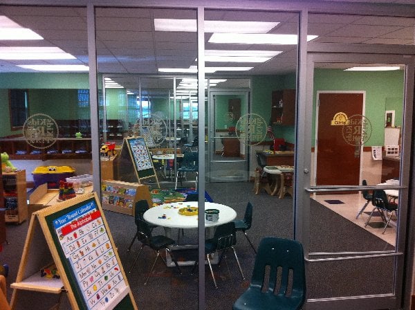 Our glass walls help children transition from one class room to the others.
