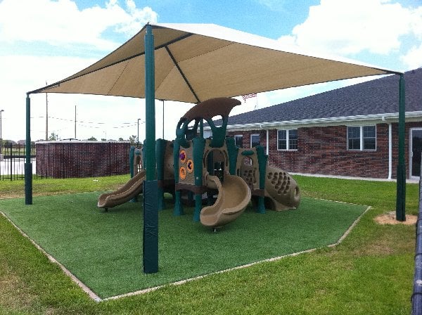 We have age appropriate playgrounds for each classroom!