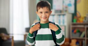 preschooler, backpack, school, learning