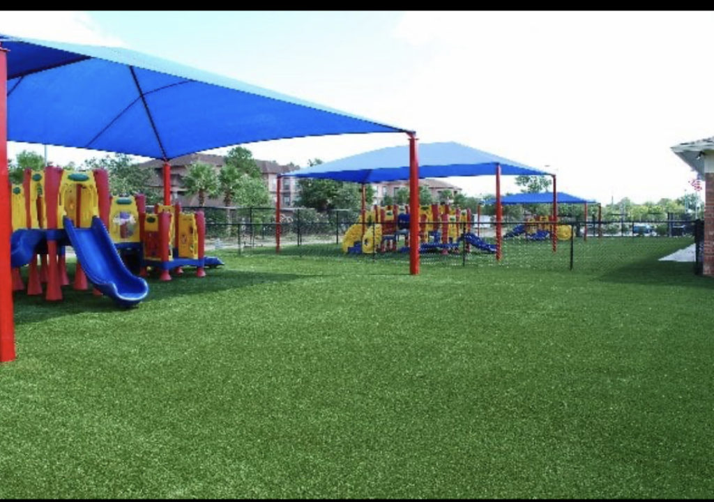 Our school features four age appropriate playgrounds, artificial turf and shade structures to keep them cool.