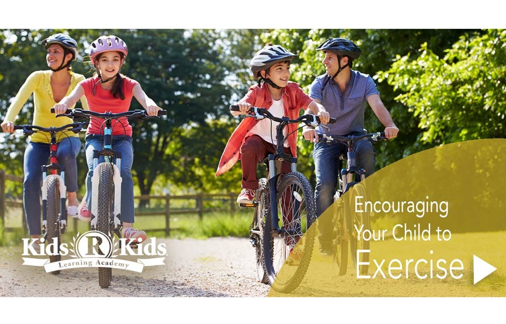 Blog image of family riding bicycles and excercising